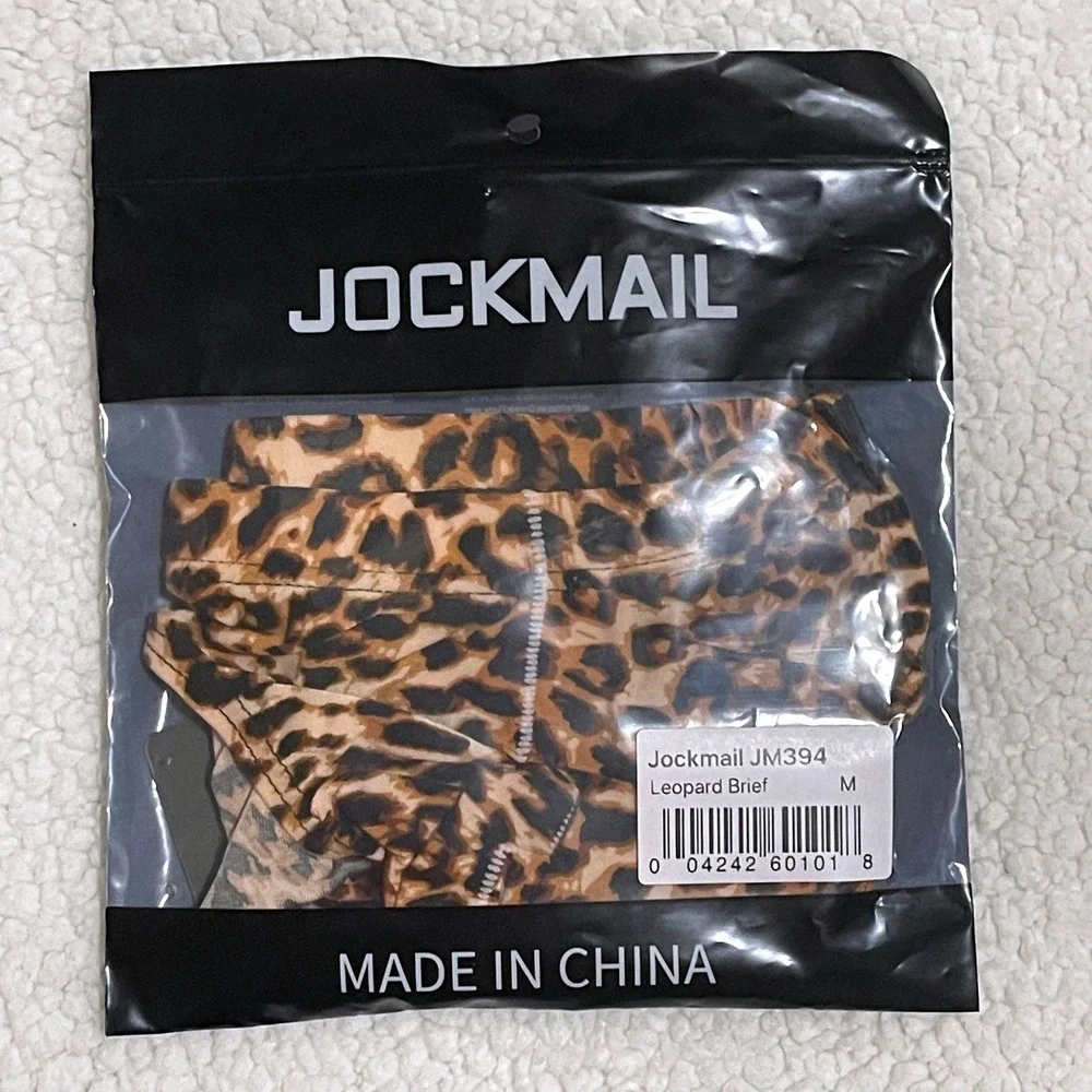 JOCKMAIL Medium (27-30) Mens Leopard Print‎ Low Rise Briefs Brown Cheetah JM394